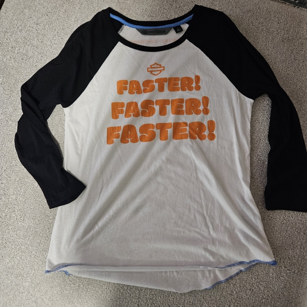Harley-Davidson Black and White Raglan Tee